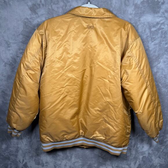 Vintage Phat Farm Bomber Jacket Gold Nylon 90s Hip Hop L - Picture 2 of 6